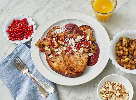 SAMBAZON Açaí French Toast with Sumac Apple Açai Sauce